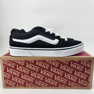 Vans Caldrone Womens 9.5 Suede Mesh Black White Skate Shoes VN0A2Z4ABA2 NEW